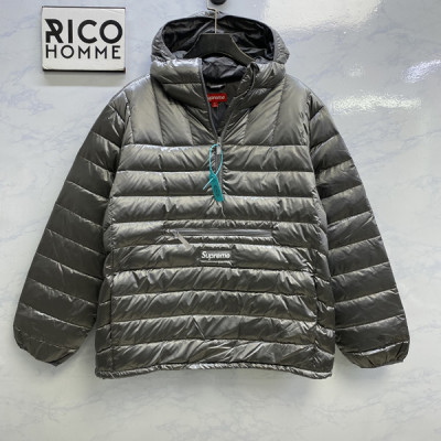 남녀공용 슈프림 마이크로 다운 하프 지퍼 후드 풀오버 (PREMIUM)