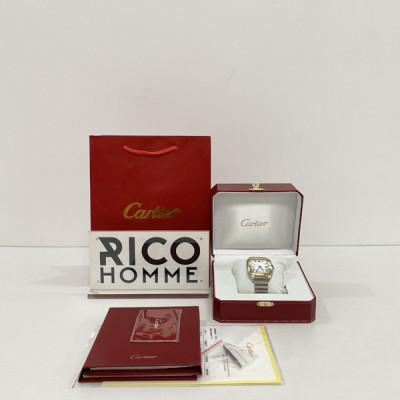 까르*에 산토스 옐로우골드 콤비 라지 47.5mm×39.8mm 1:1 최상급 (싱크 98.6%)