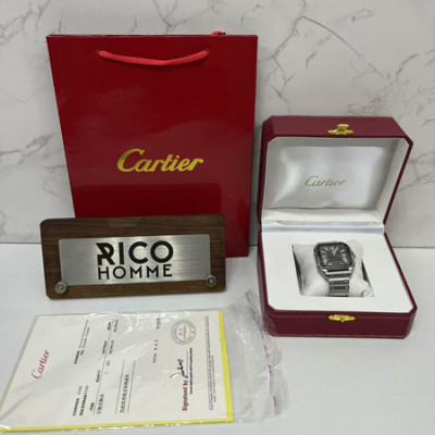 까르*에 산토스 블랙 스틸 콤비 라지 47.5mm×39.8mm 1:1 최상급 (싱크 98.6%)