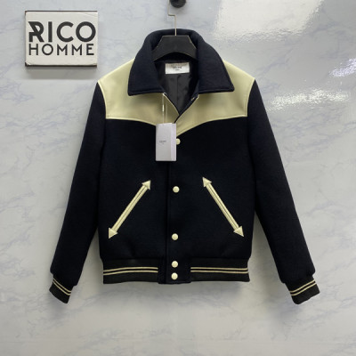 CEL*NE 텍스처드 웨스턴 울 바시티 자켓 (PREMIUM)