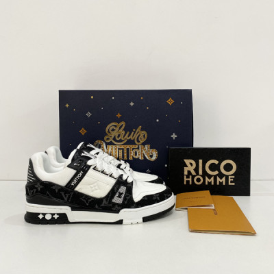 루이B통 LV 트레이너 스니커즈 데님 블랙