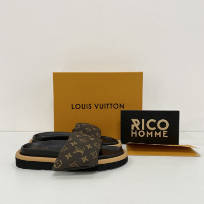 루이B통 모노그램 브라운 컴포트 슬리퍼