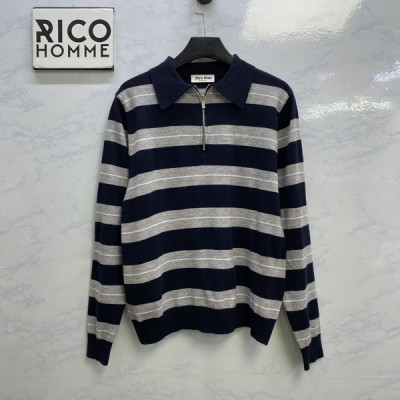 미*미* 빈티지 스트라이프 폴로 반집업 셔츠 (PREMIUM)