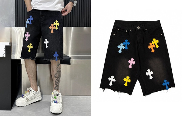 크롬HA츠 크로스 워싱 데님 숏 팬츠 (PREMIUM)