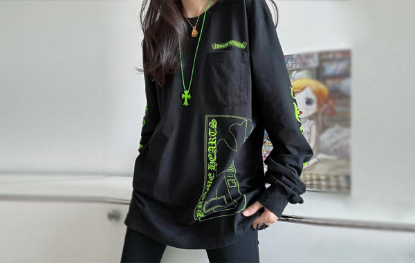 크롬HA츠 아오야마 도쿄 자판기 롱 슬리브 티셔츠 (PREMIUM)