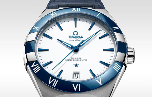 OM*GA 컨스텔레이션 코-액시얼 크로노미터 블루 세라믹 레더스트랩 41mm [정*인 착용] 1:1 최상급 (싱크 98.6%)