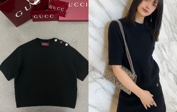 9찌 우먼 앰블럼 숄더 반팔 티셔츠 (PREMIUM)