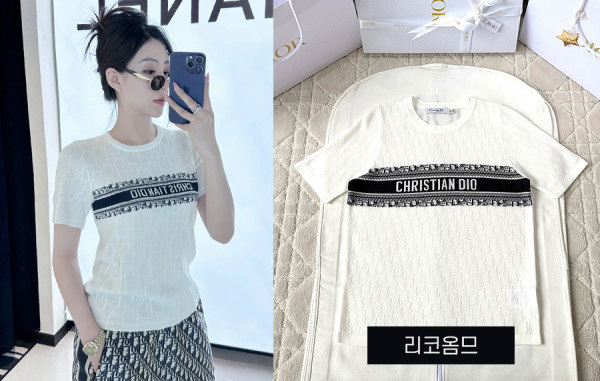 D올 우먼 모노그램 클래식 니트 반팔 티셔츠 (1:1 HIGH PREMIUM)