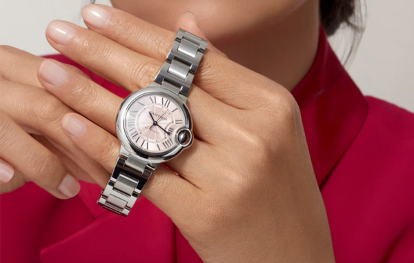 까르*에 발롱블루 스틸 핑크다이얼 스몰 33mm 1:1 최상급 (싱크 97.6%)