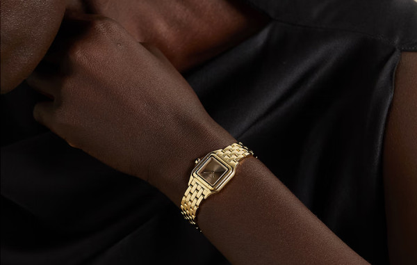 까르*에 팬더 옐로우골드 브라운그라데이션 스몰 쿼츠 30.3mm×22mm 1:1 최상급 (싱크 97.6%)