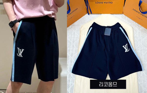 남녀공용 루이B통 레터링 니트 쇼츠 팬츠 (1:1 HIGH PREMIUM)
