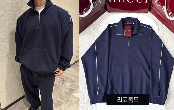 남녀공용 9찌 라인 하프 집업 스웨트셔츠 & 팬츠 (1:1 HIGH PREMIUM)