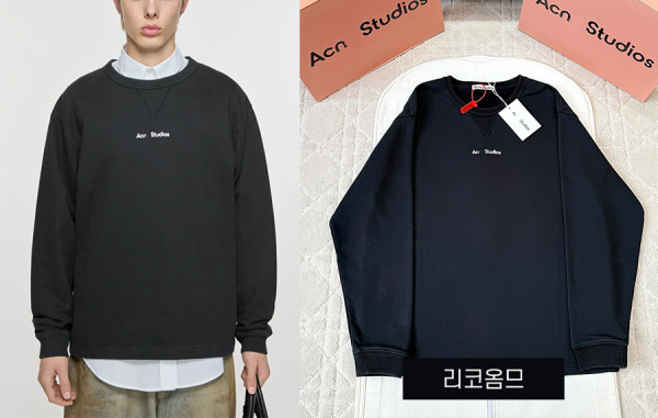 남녀공용 ACN 로고 스탬프 맨투맨 티셔츠 (1:1 HIGH PREMIUM)