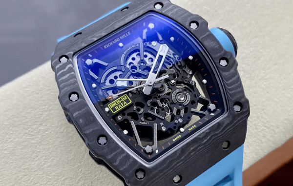 리차*밀 RM35-02 라파엘 나달 NTPT 카본(블랙) 블루 러버밴드 44.5mm×50mm 1:1 최상급 (싱크 99.8%)