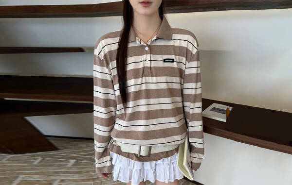 미*미* 스트라이프 폴로 롱슬리브 티셔츠 (PREMIUM)