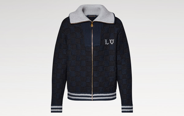 루이B통 다미에 블루종 니트 가디건 (PREMIUM)